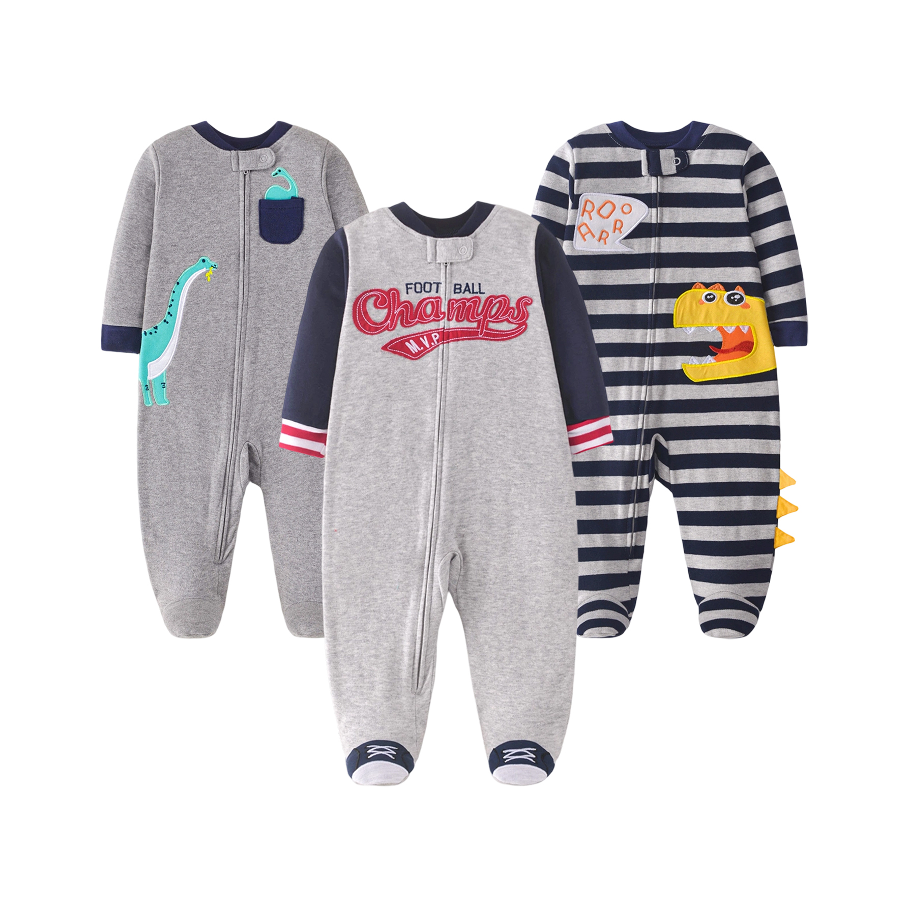 Romper Onesie Baby - Infant Boys Double Sided Cotton Footed