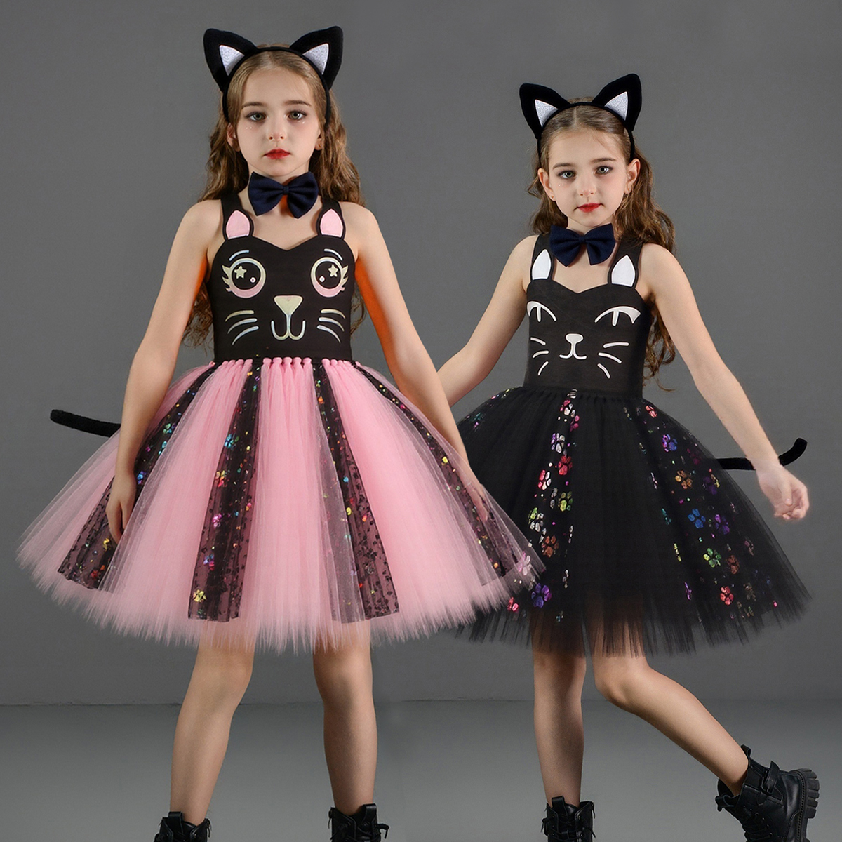 Pink Black Cat Tutu Dress for  - огляд і ціна Baby Clothing For Girls