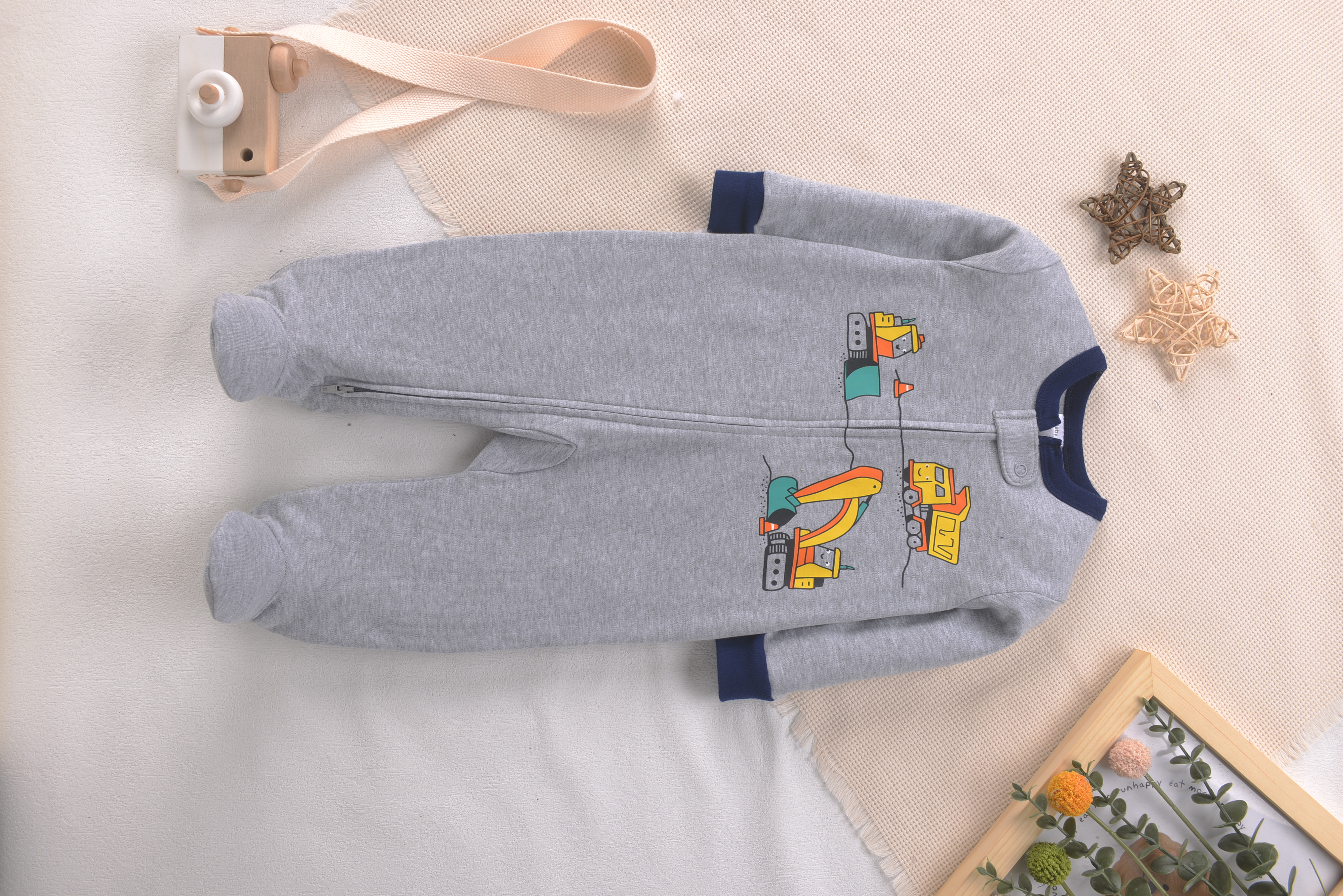 Grey Cotton Baby Footed Romper - огляд і ціна Romper Onesie Baby
