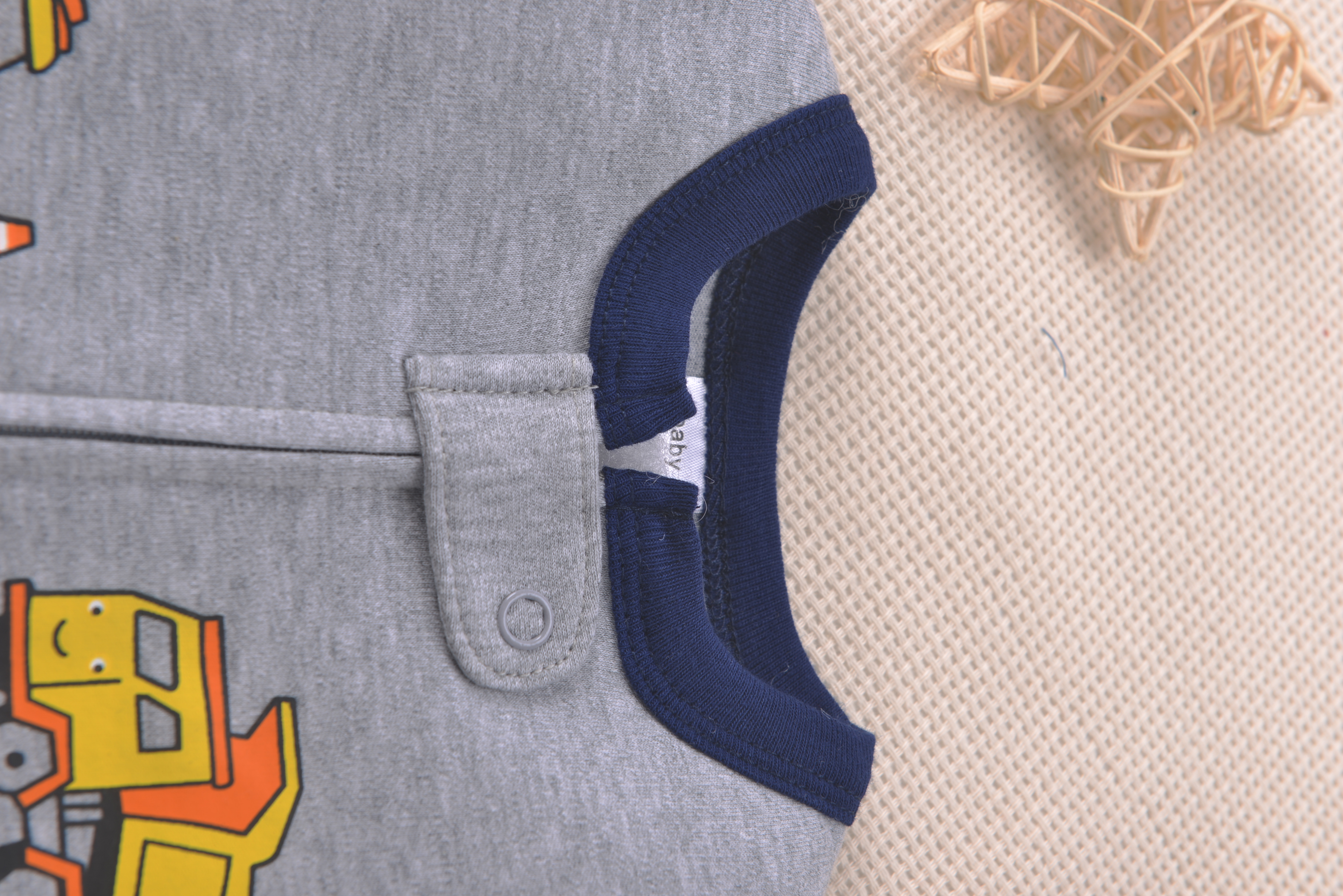 Grey Cotton Baby Footed Romper - огляд і ціна Romper Onesie Baby