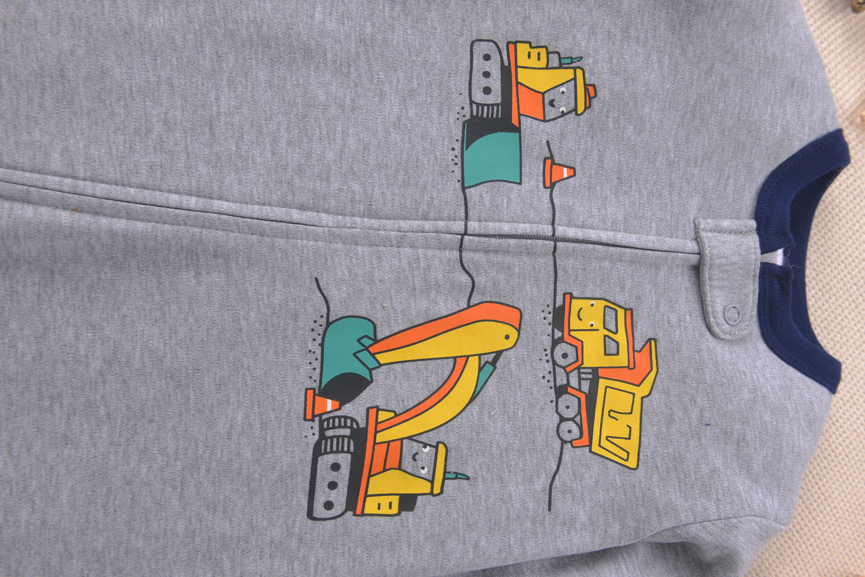 Grey Cotton Baby Footed Romper - огляд і ціна Romper Onesie Baby