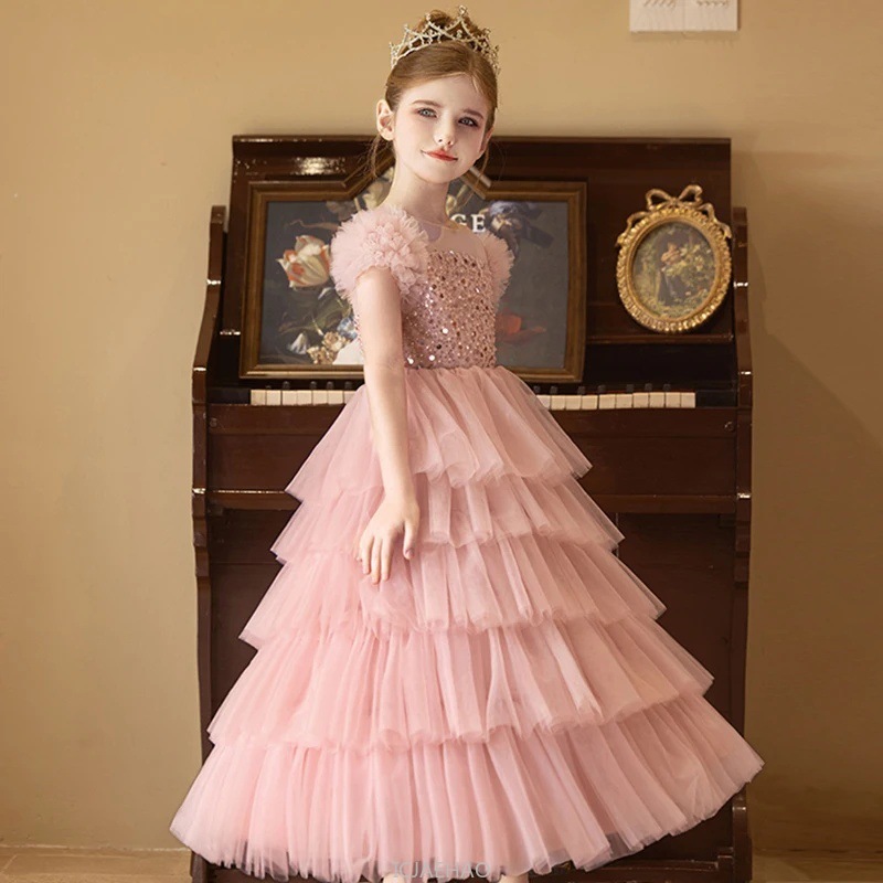 Long Dress 2025 Pink Glitter G - огляд і ціна Baby Clothing Discount