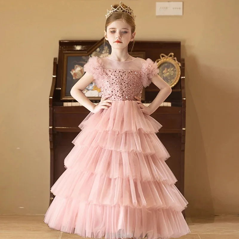 Long Dress 2025 Pink Glitter G - огляд і ціна Baby Clothing Discount
