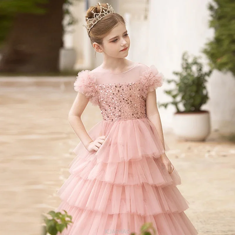 Long Dress 2025 Pink Glitter G - огляд і ціна Baby Clothing Discount