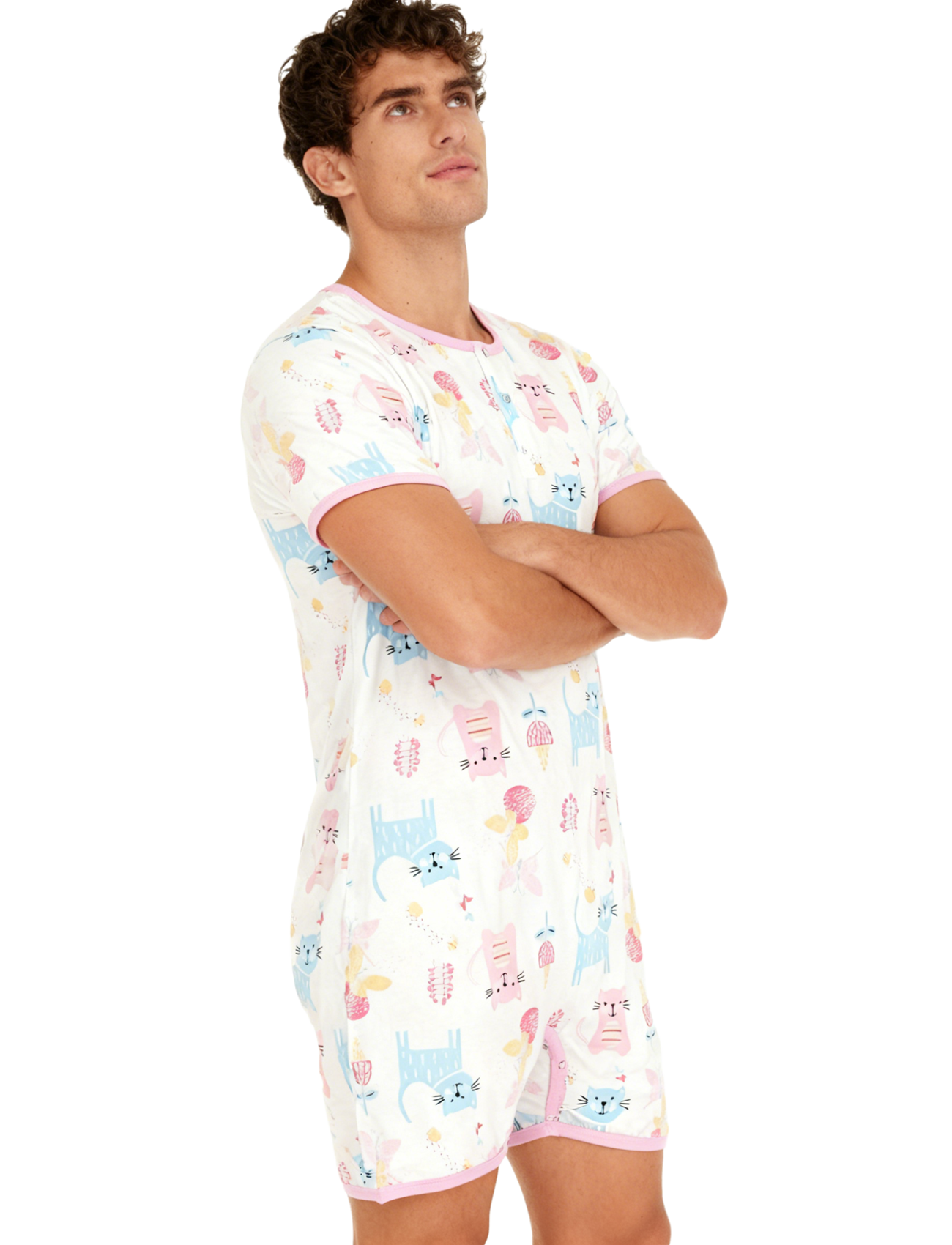 Pink Cat Bodysuit with Short L - огляд і ціна Romper Onesie Baby