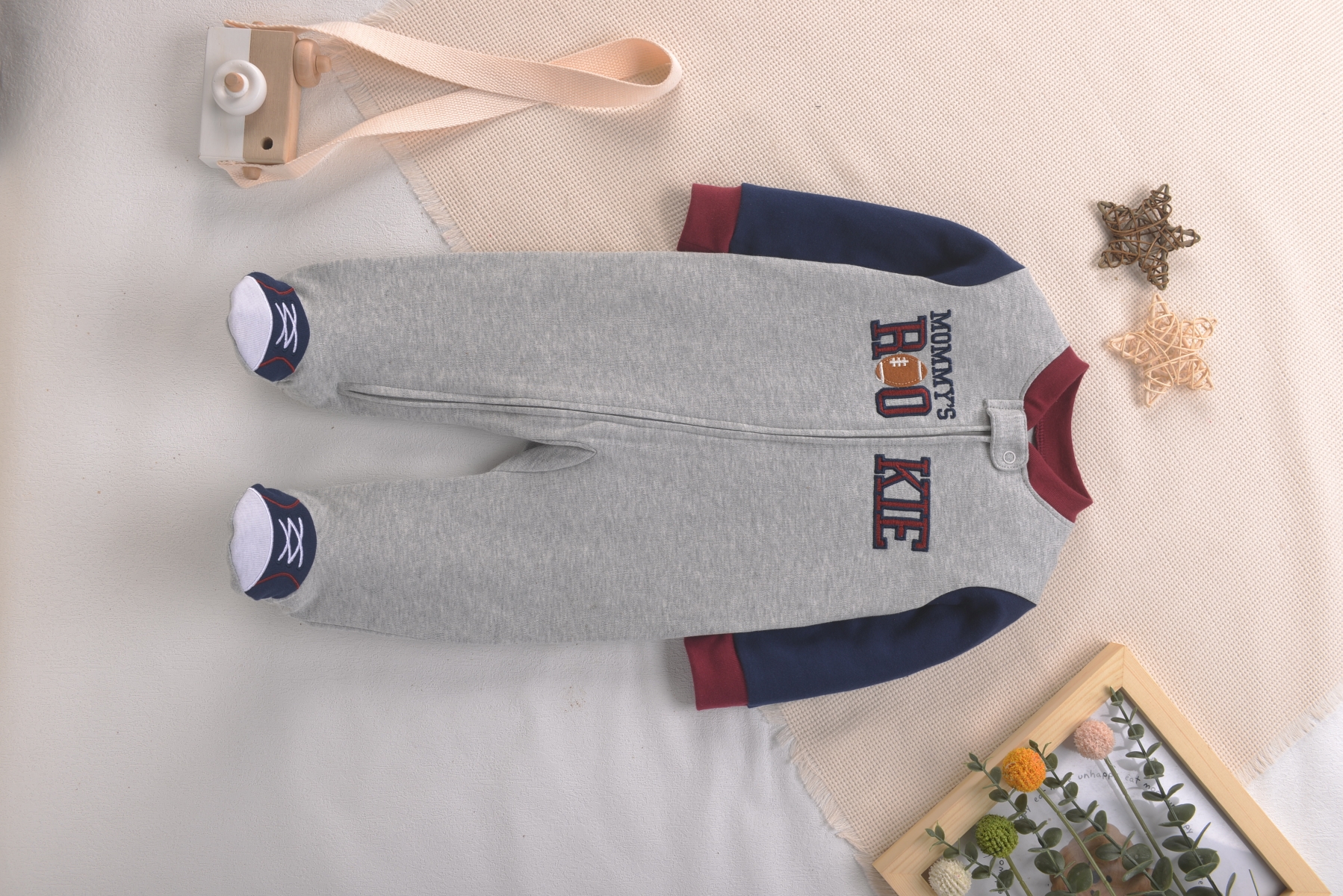 Grey Soft Cotton Baby Footed R - огляд і ціна Romper Onesie Baby